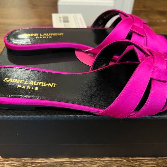 NEW unworn, box and dust bag YSL tribute slides in RARE limited edition pink - Picture 4 of 5
